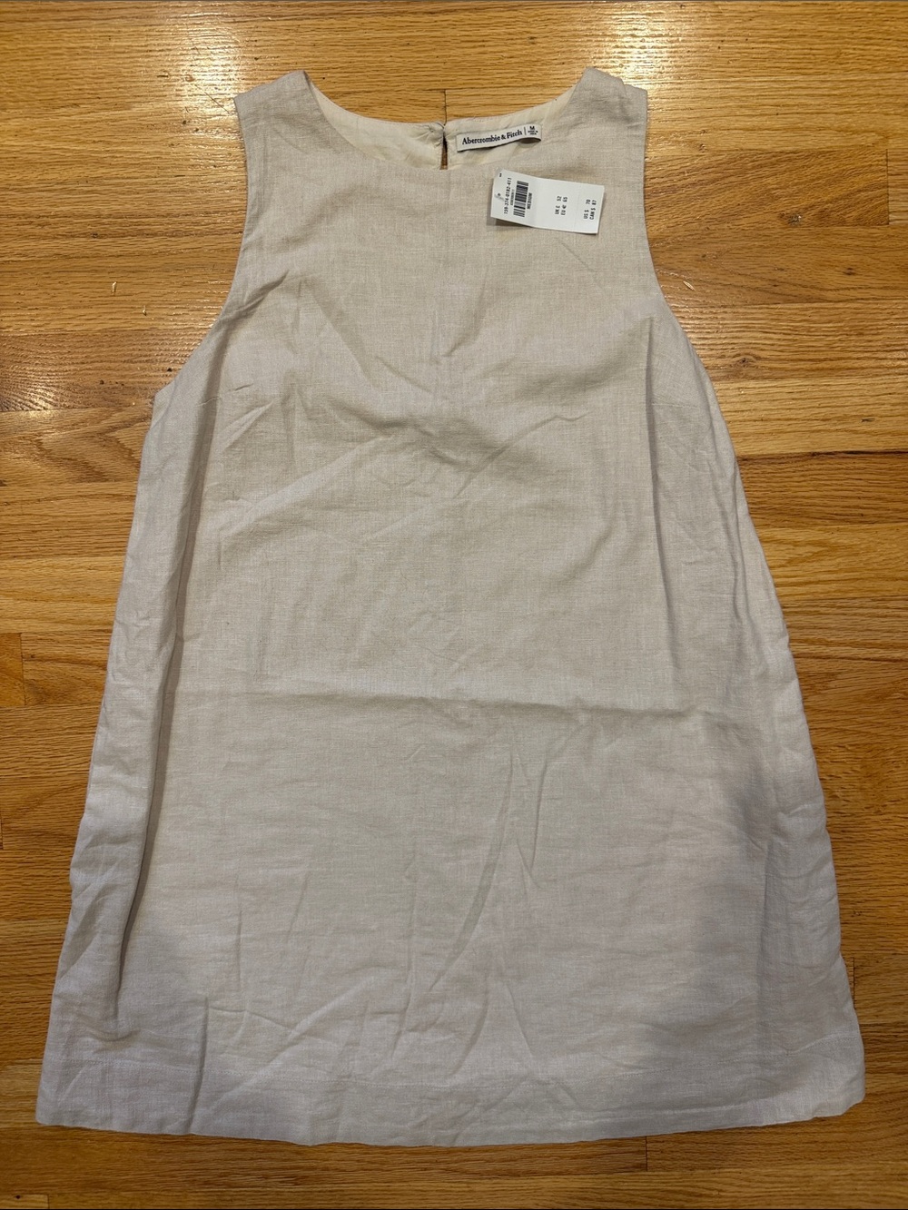 NWT Abercrombie & Fitch Neutral Beige Linen Sleeveless Dress